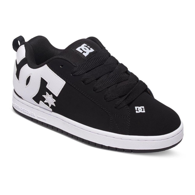 Black / White DC Court Graffik Men's Skate Shoes | 45690-WROK