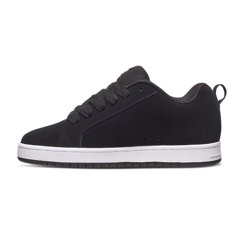 Black / White DC Court Graffik Men's Skate Shoes | 45690-WROK