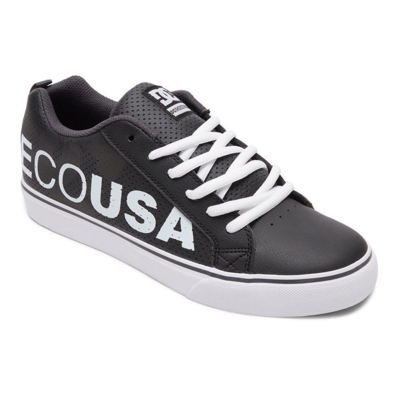 Black / White DC Court Vulc Men's Skate Shoes | 13729-MUQP