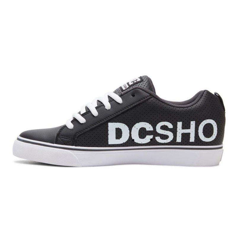 Black / White DC Court Vulc Men's Skate Shoes | 13729-MUQP