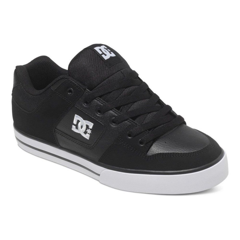 Black / White DC Pure Men's Skate Shoes | 52894-XRWO