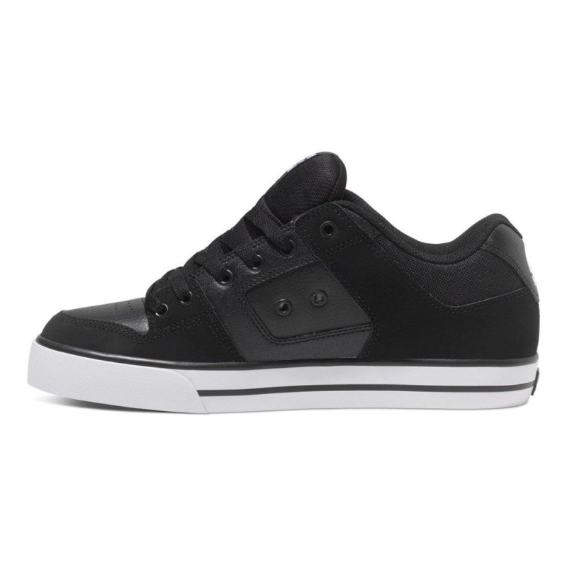 Black / White DC Pure Men's Skate Shoes | 52894-XRWO