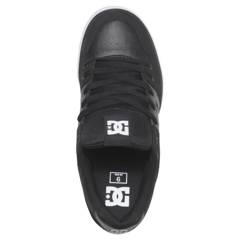 Black / White DC Pure Men's Skate Shoes | 52894-XRWO