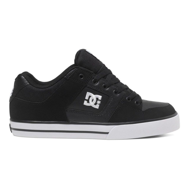 Black / White DC Pure Men\'s Skate Shoes | 52894-XRWO