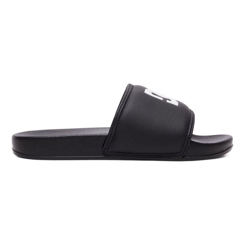 Black / White DC Slides Kids\' Sandals | 85490-QREV