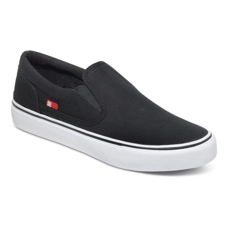 Black / White DC Trase Men's Skate Shoes | 95748-AFOQ