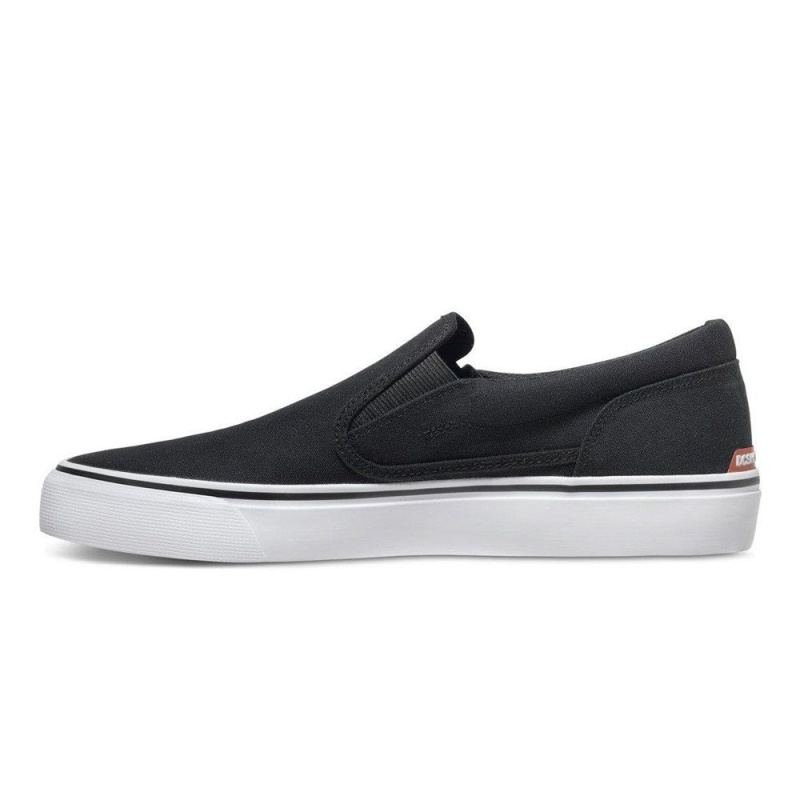 Black / White DC Trase Men's Skate Shoes | 95748-AFOQ