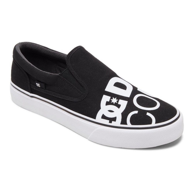 Black / White DC Trase Men's Skate Shoes | 54073-DCTI