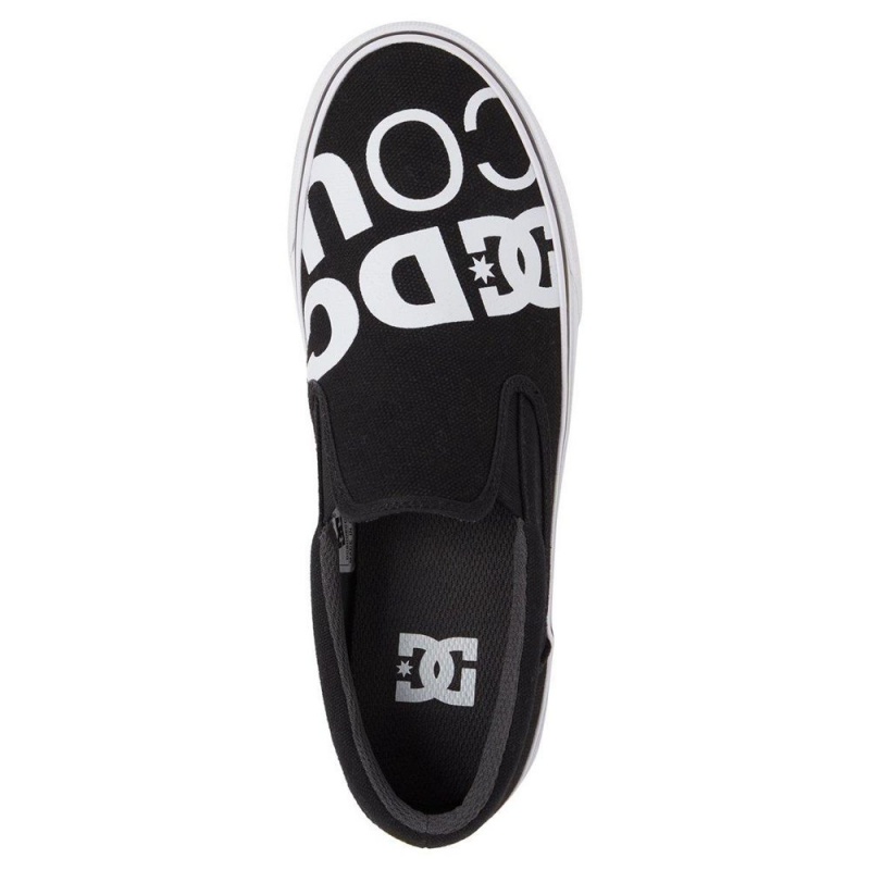 Black / White DC Trase Men's Skate Shoes | 54073-DCTI