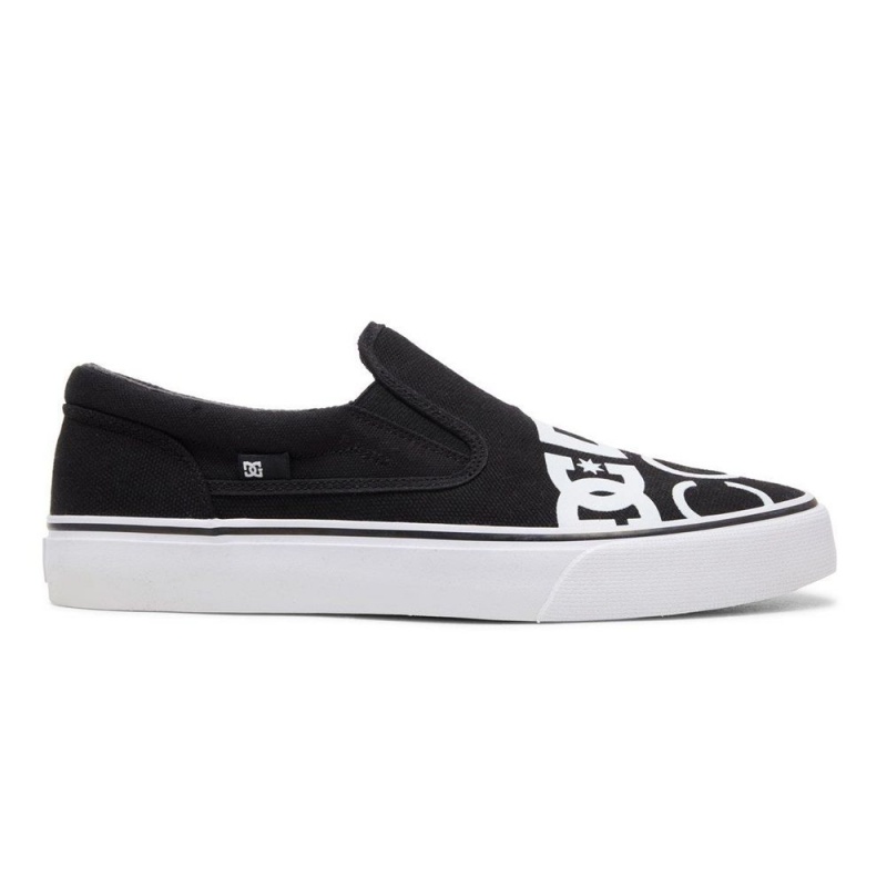 Black / White DC Trase Men\'s Skate Shoes | 54073-DCTI