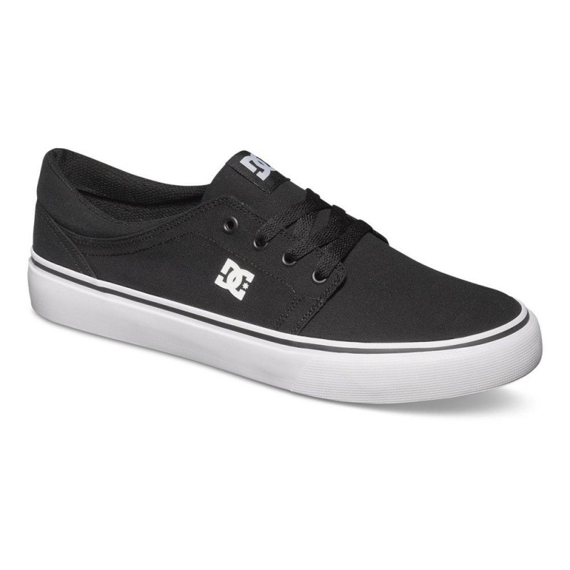 Black / White DC Trase TX Men's Skate Shoes | 12047-AEKN