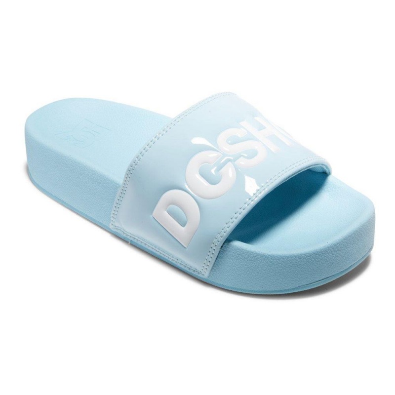 Blue / White DC Slides Women's Sandals | 51328-GCNR