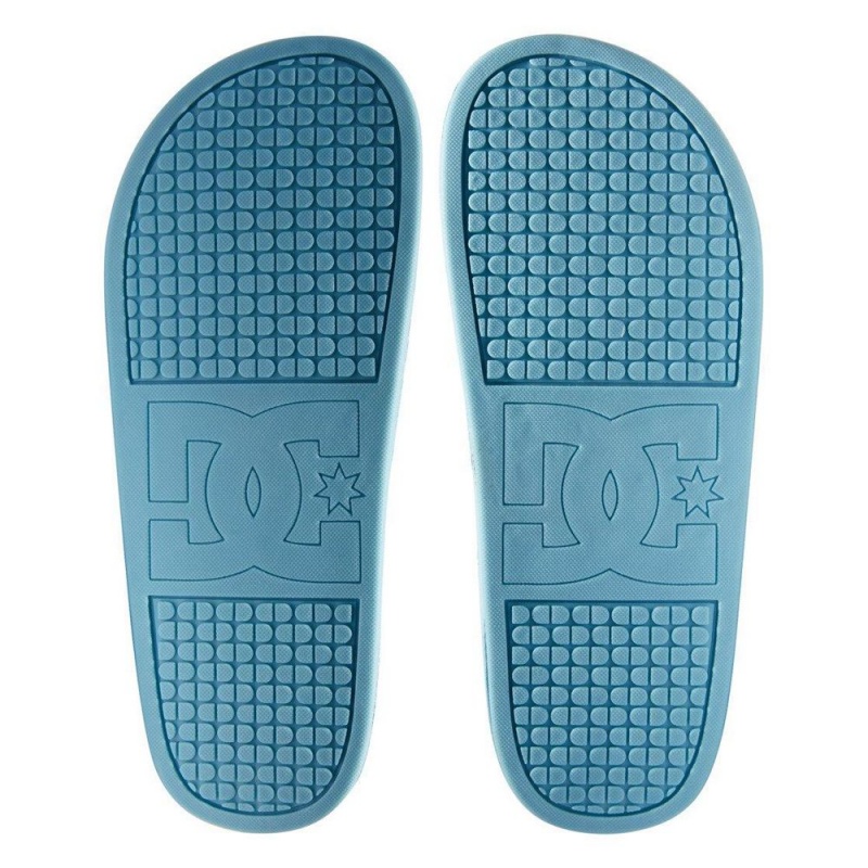 Blue / White DC Slides Women's Sandals | 51328-GCNR