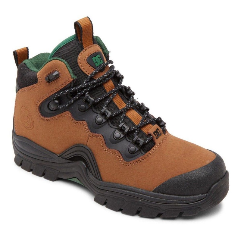 Brown / Green DC Navigator Men's Boots | 79468-ERMH