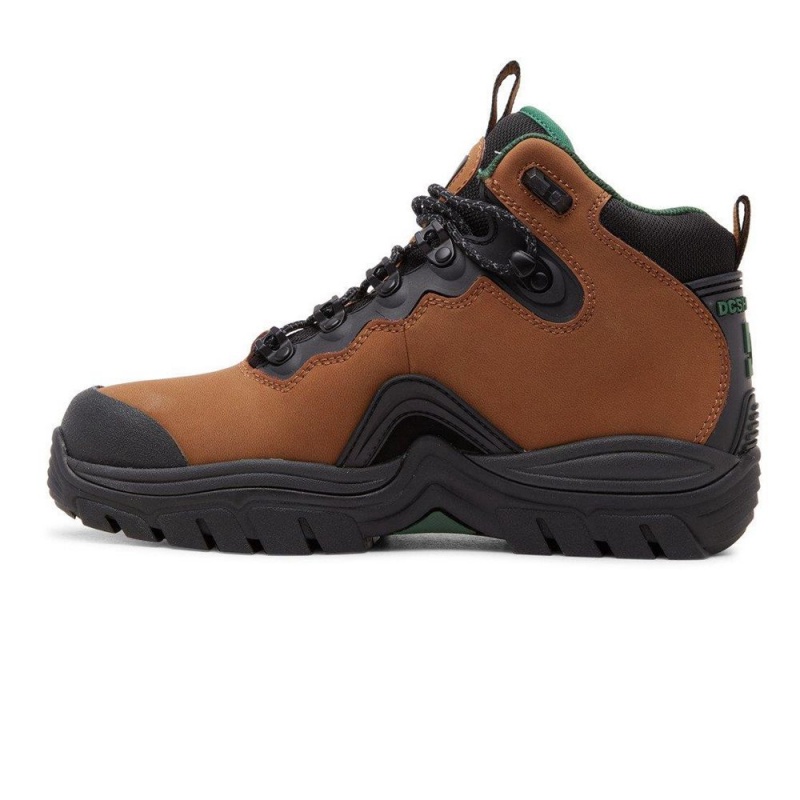 Brown / Green DC Navigator Men's Boots | 79468-ERMH