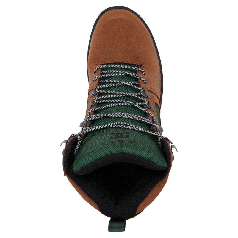 Brown / Green DC Pure Men's Boots | 10654-EGRJ