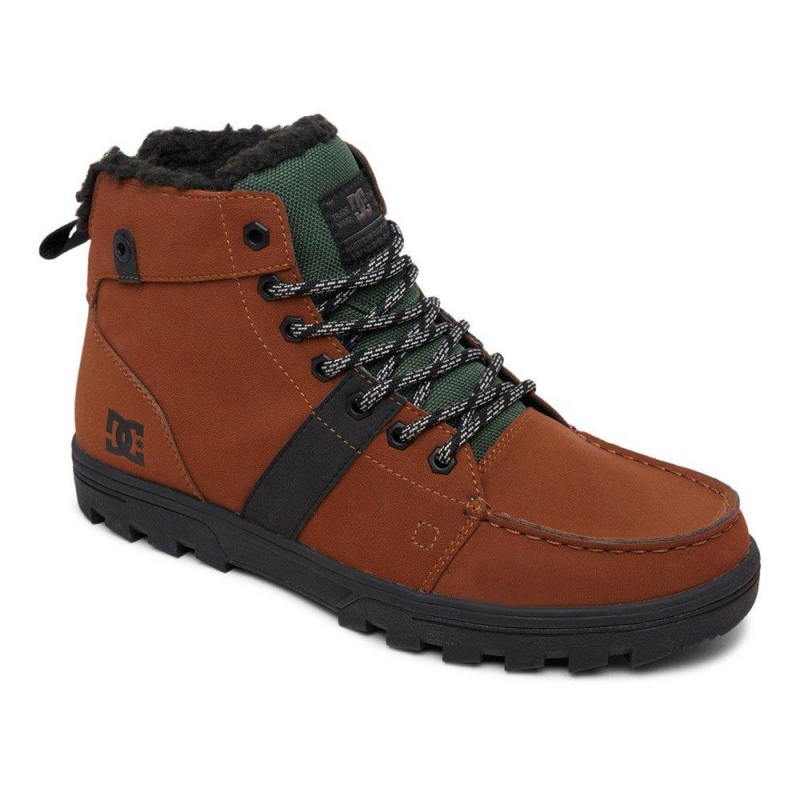 Brown / Green DC Woodland Men's Boots | 60795-UVFL