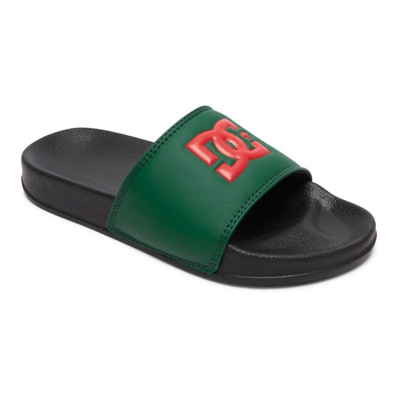 Green / Red DC Slides Kids' Sandals | 20589-ZRKF 