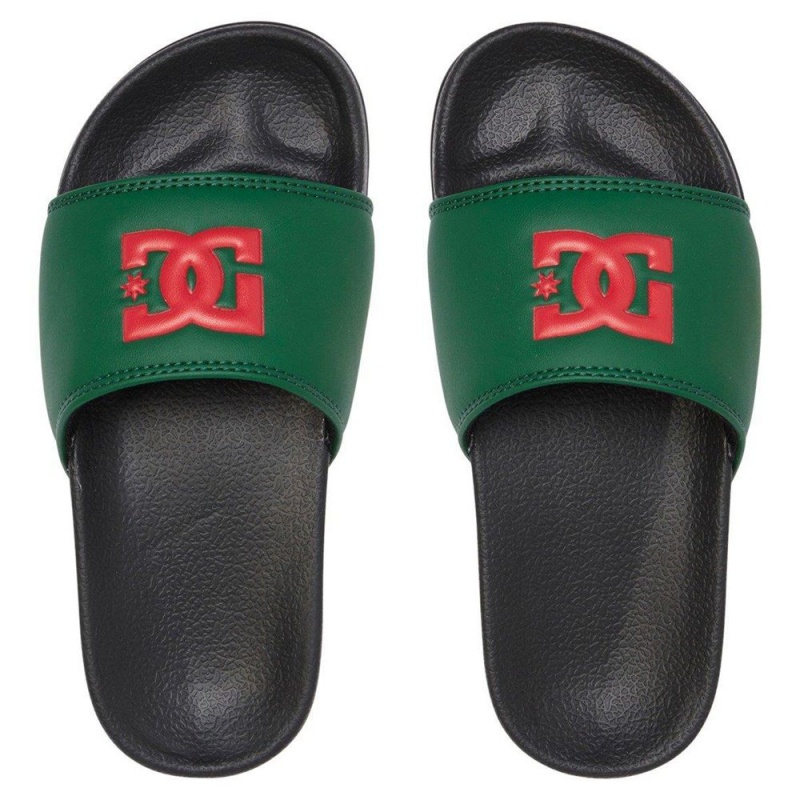 Green / Red DC Slides Kids' Sandals | 20589-ZRKF 