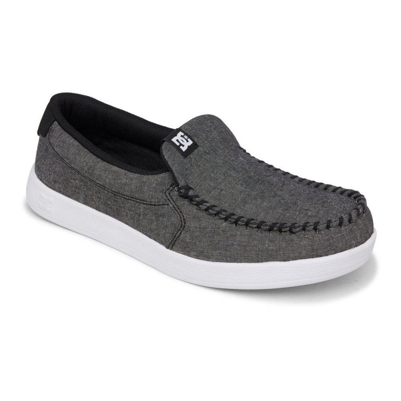 Grey DC Villain Men's Skate Shoes | 03194-KPQJ