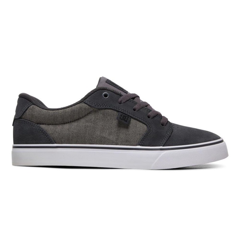 Grey / Black DC Anvil Men\'s Skate Shoes | 57496-KDOC