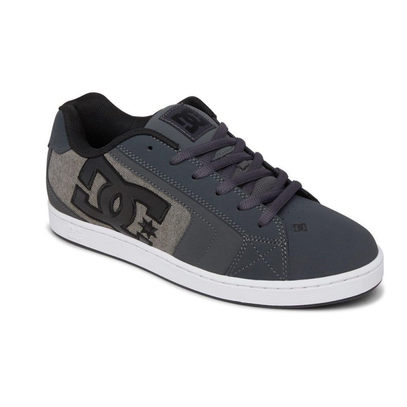 Grey / Black DC Net Men's Skate Shoes | 64172-EGTZ