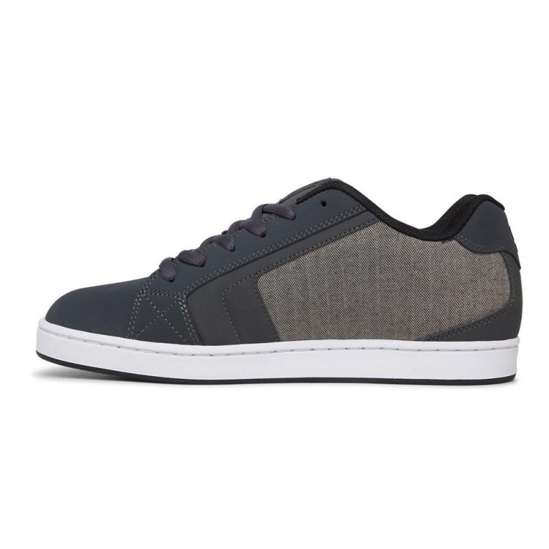 Grey / Black DC Net Men's Skate Shoes | 64172-EGTZ