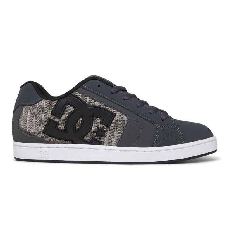 Grey / Black DC Net Men\'s Skate Shoes | 64172-EGTZ