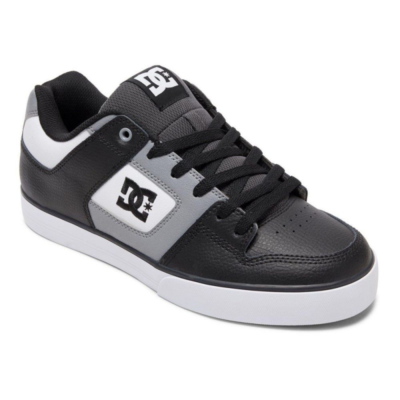 Grey / Black DC Pure Men's Skate Shoes | 01462-IYJO