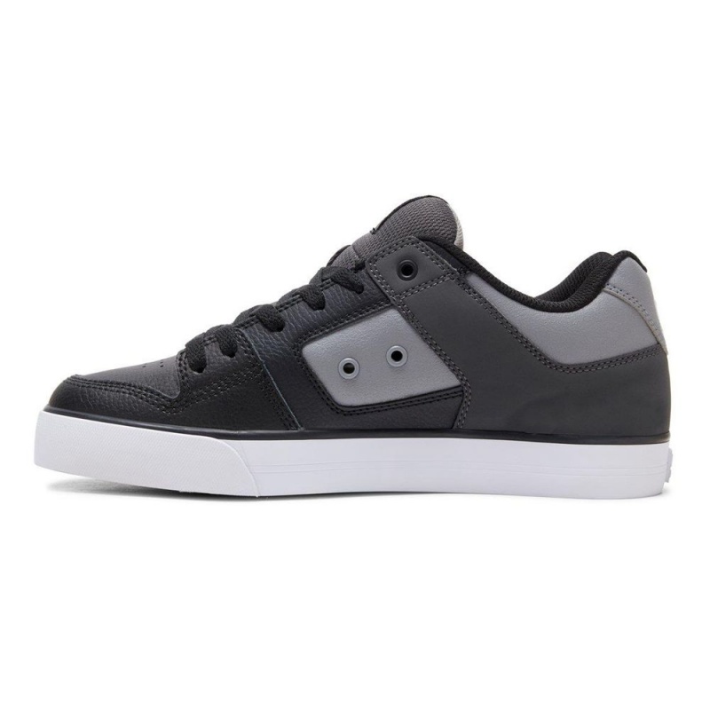 Grey / Black DC Pure Men's Skate Shoes | 01462-IYJO