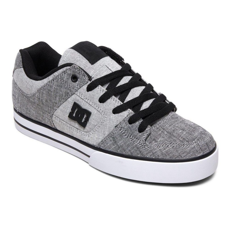 Grey / Black DC Pure Men's Skate Shoes | 27436-FNES