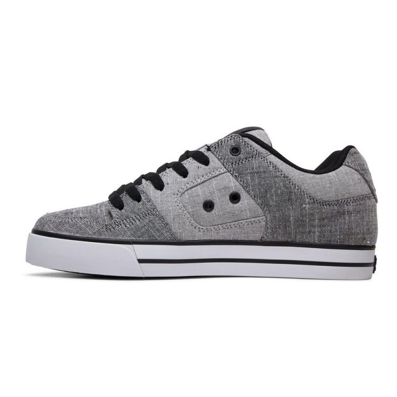 Grey / Black DC Pure Men's Skate Shoes | 27436-FNES