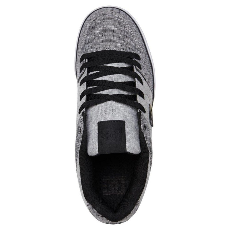 Grey / Black DC Pure Men's Skate Shoes | 27436-FNES