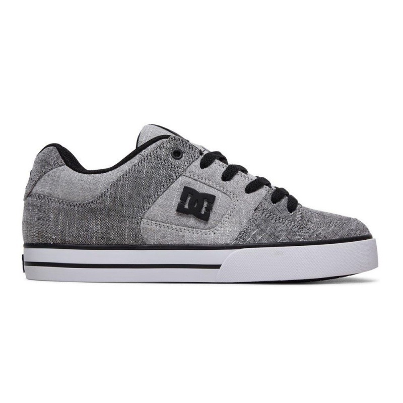 Grey / Black DC Pure Men\'s Skate Shoes | 27436-FNES