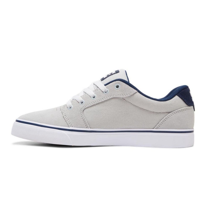 Grey / Blue DC Anvil Men's Skate Shoes | 87936-SLVK