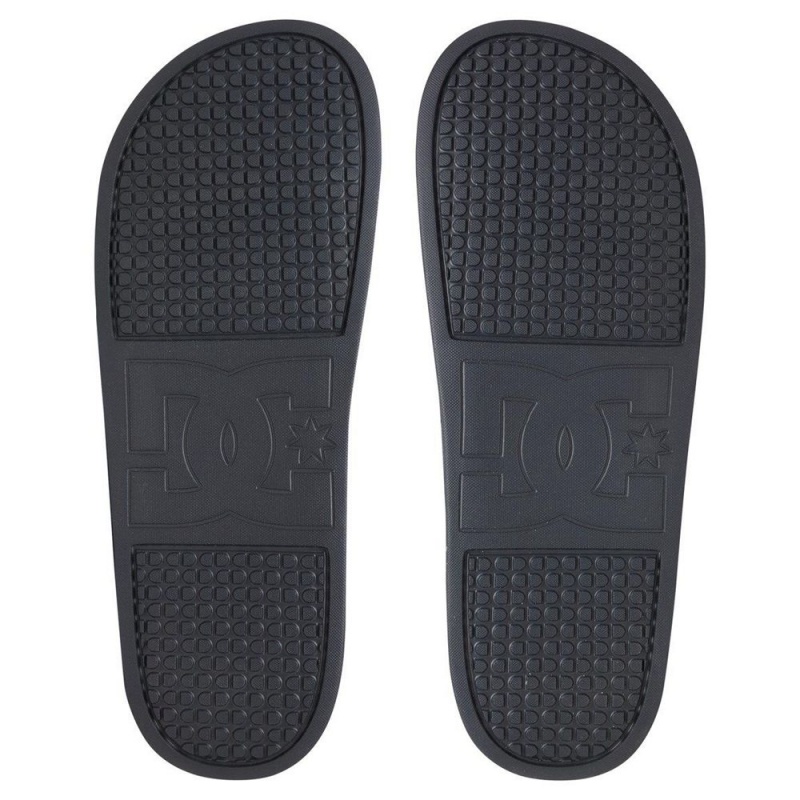 Grey / Red DC Slides Men's Sandals | 82361-UJLC