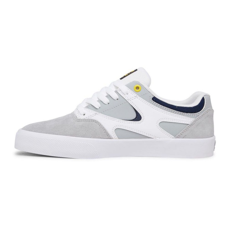 Grey / White DC Kalis Vulc Men's Skate Shoes | 45682-BGVQ