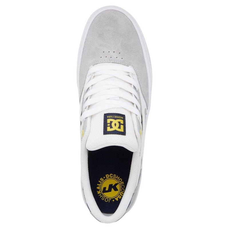 Grey / White DC Kalis Vulc Men's Skate Shoes | 45682-BGVQ