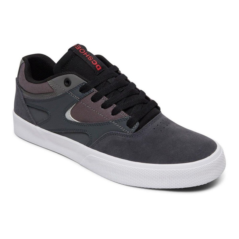 Navy / Grey DC Kalis Vulc Men's Skate Shoes | 67418-XUAD