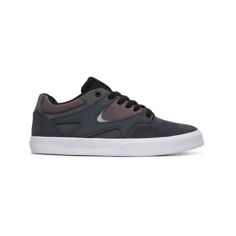 Navy / Grey DC Kalis Vulc Men\'s Skate Shoes | 67418-XUAD