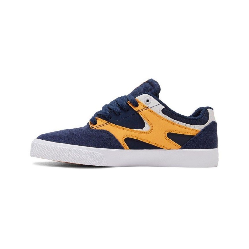 Navy / Orange DC Kalis Vulc Men's Skate Shoes | 47253-UTWA