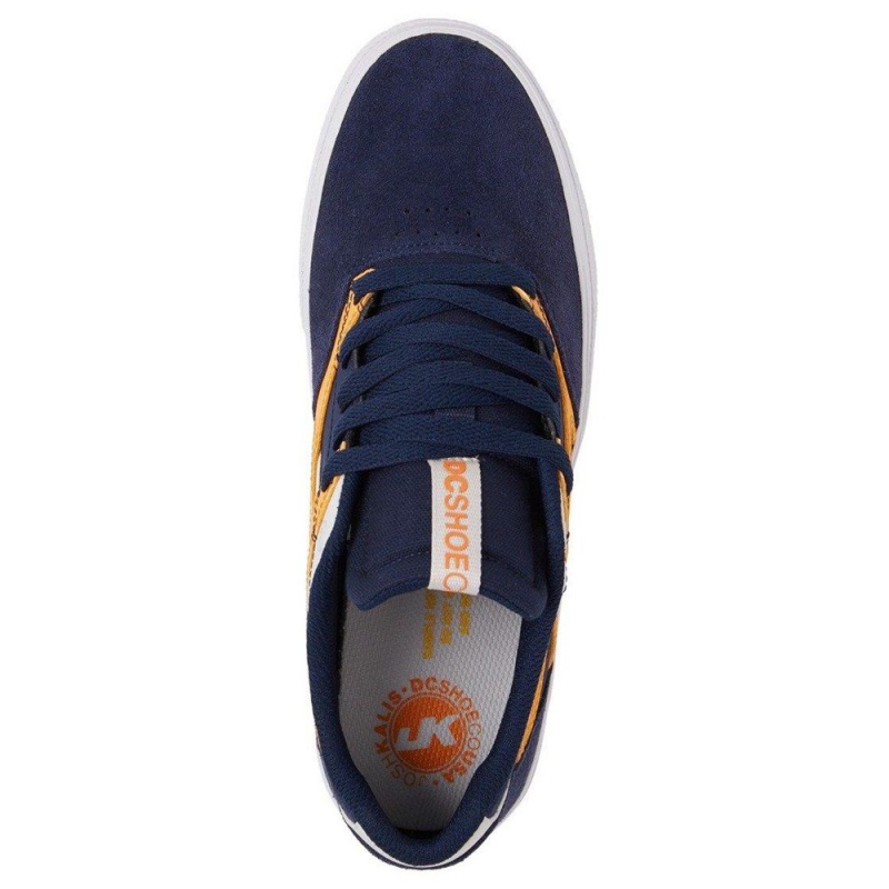 Navy / Orange DC Kalis Vulc Men's Skate Shoes | 47253-UTWA