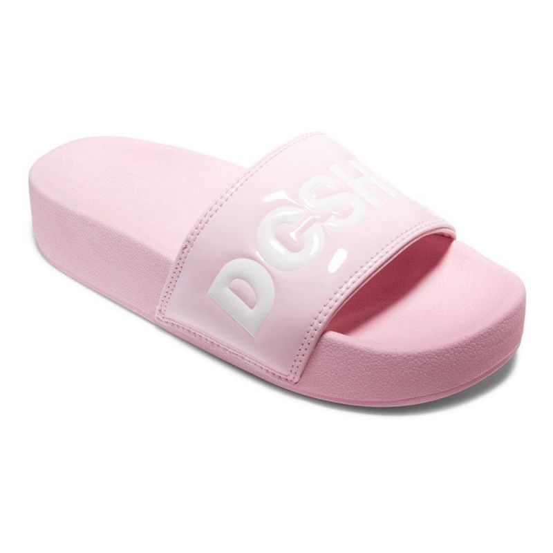 Pink / White DC Slides Women's Sandals | 68210-DKGE