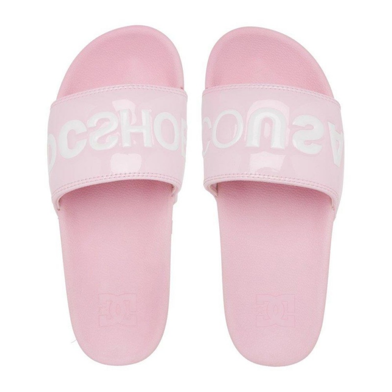 Pink / White DC Slides Women's Sandals | 68210-DKGE