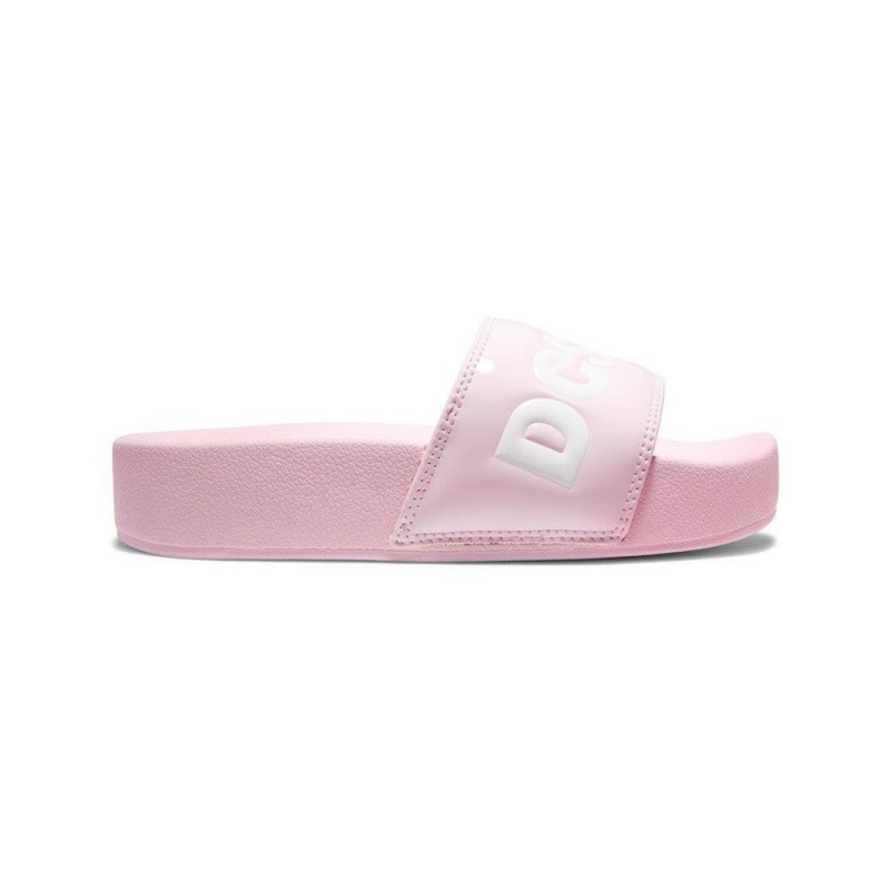 Pink / White DC Slides Women\'s Sandals | 68210-DKGE