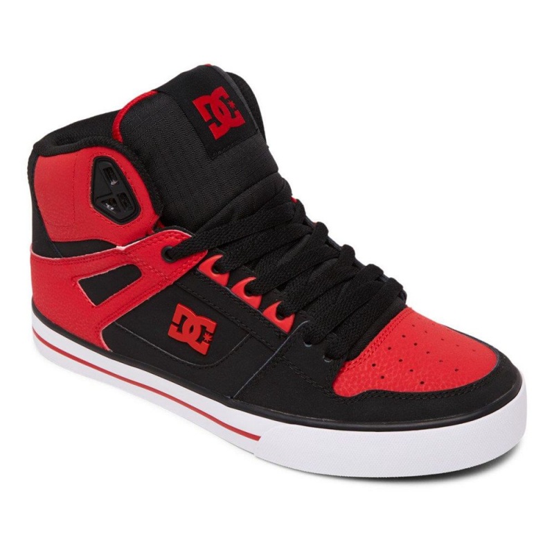 Red / Black DC Pure Men's Skate Shoes | 59284-OXKZ