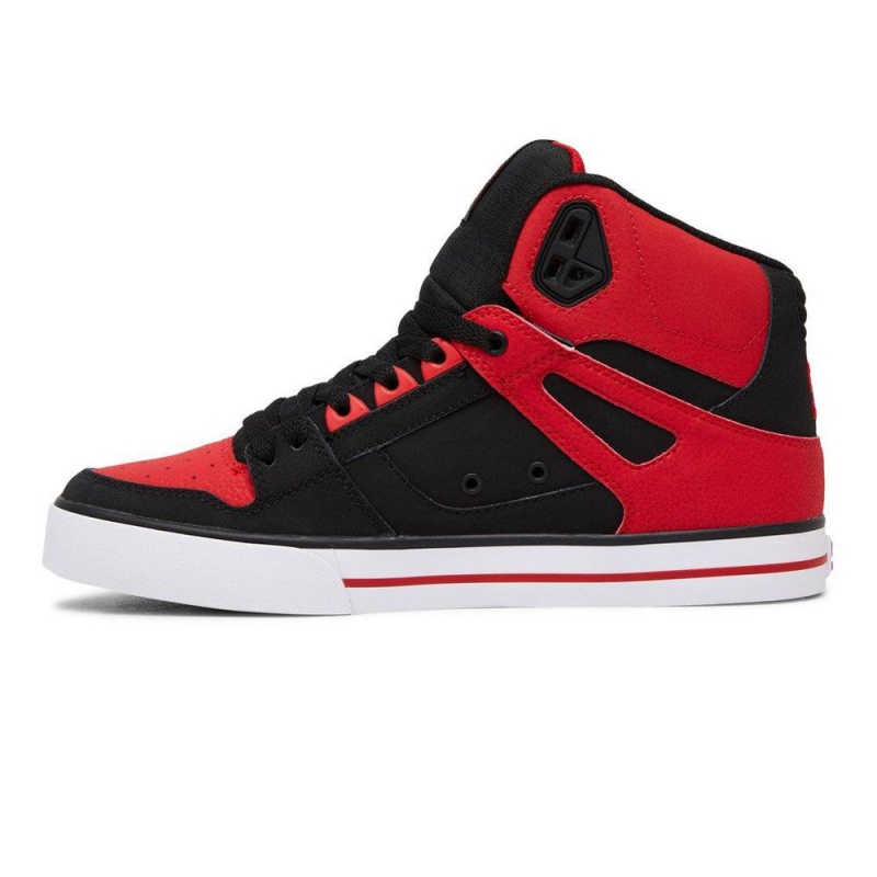 Red / Black DC Pure Men's Skate Shoes | 59284-OXKZ