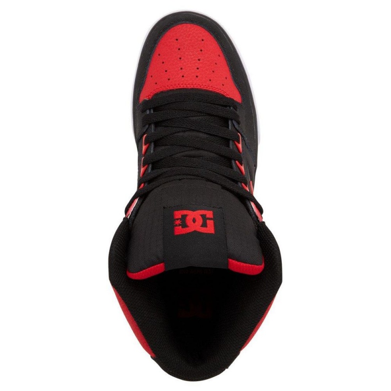 Red / Black DC Pure Men's Skate Shoes | 59284-OXKZ