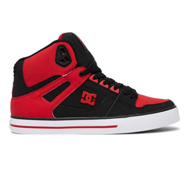 Red / Black DC Pure Men\'s Skate Shoes | 59284-OXKZ