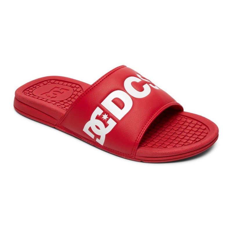 Red / White DC Bolsa Men's Sandals | 80213-MQVZ